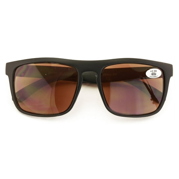 Large Men Matte Keyhole Reading Sunglasses - Outdoor UV400 Protection Tinted Reader ZT111 +2.25