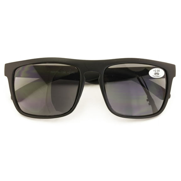 Large Men Matte Keyhole Reading Sunglasses - Outdoor UV400 Protection Tinted Reader ZT111 +2.50