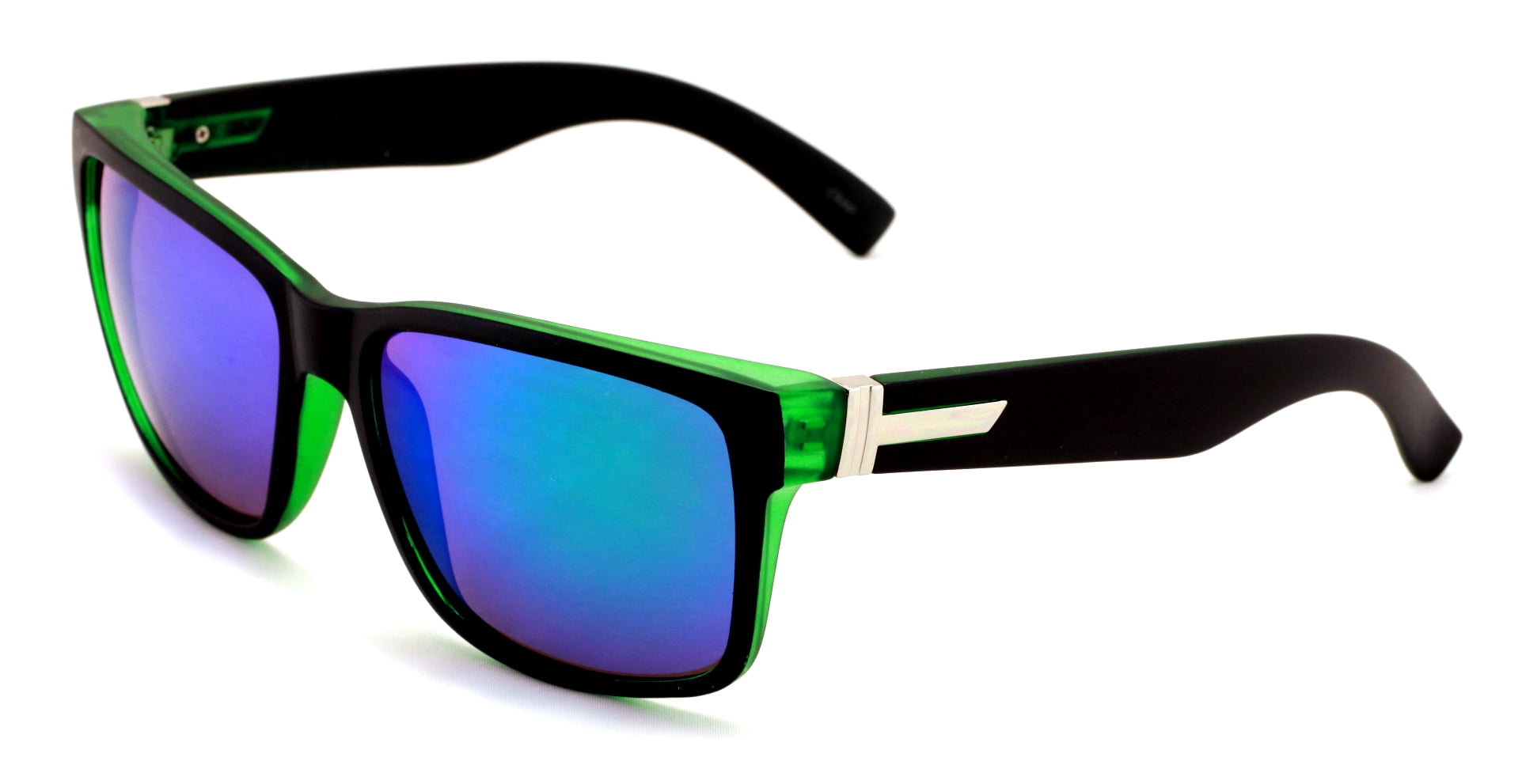 Large Men Mirror Sunglasses Matte Black 150mm Wide Fitment.