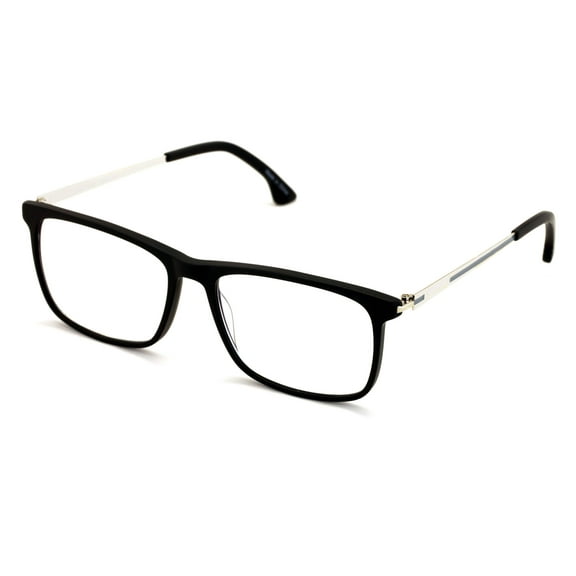 Large Men Premium Blue Blocking Reading Glasses - Rectangular TR90 Frame with Metal Temple - Anti Fatigue Readers +1.50