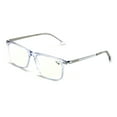 thumbnail image 1 of Large Men Premium Blue Blocking Reading Glasses - Rectangular TR90 Frame with Metal Temple - Anti Fatigue Readers +2.00, 1 of 3