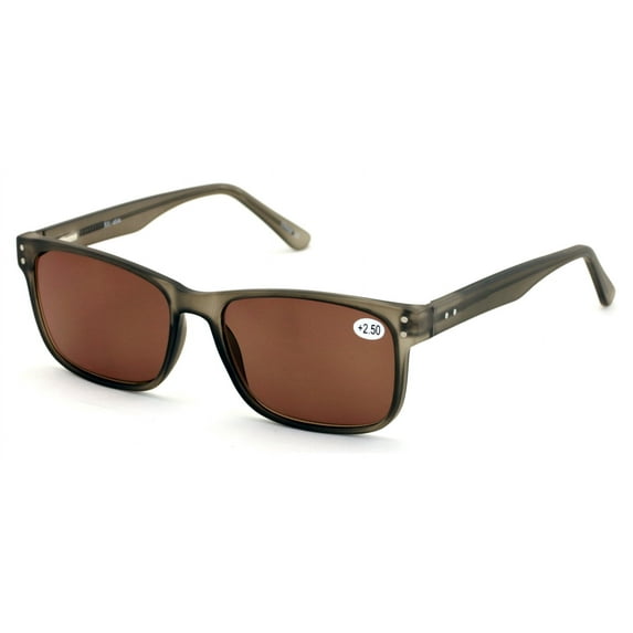 Large Men Premium Rectangular Tinted Reading Glasses Optical Frame Reader Spring Hinge Sunglasses UV400 +1.25