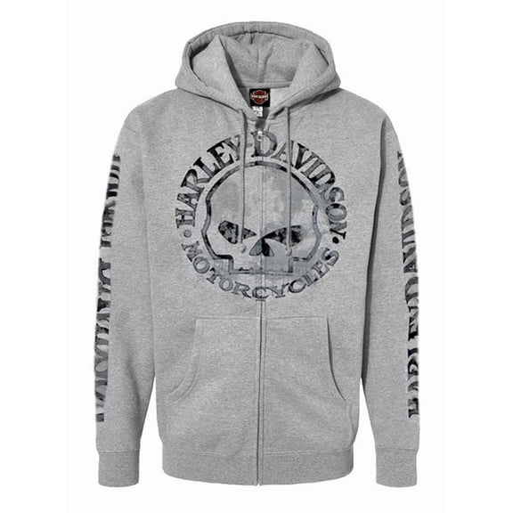 Large Men's Zippered Sweatshirt Jacket H-D Skull Hoodie (L) 30296653