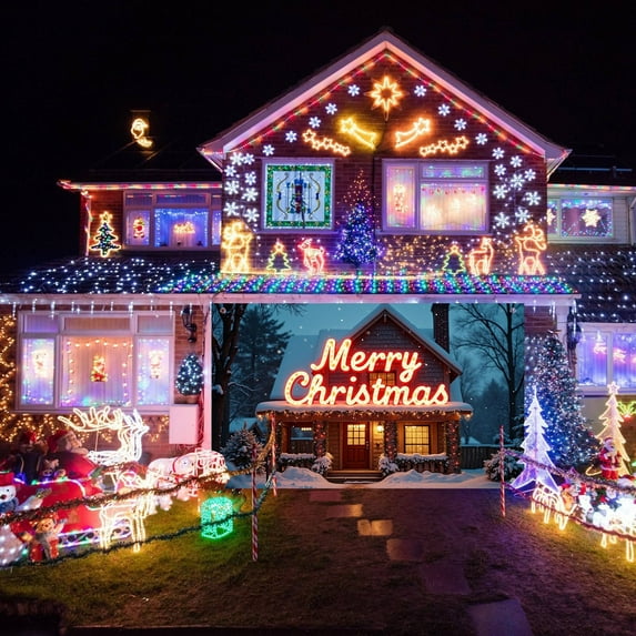 Large Merry Christmas Outdoor Garage Door Banner - Festive Home Wall Decoration for Seasonal Celebrations