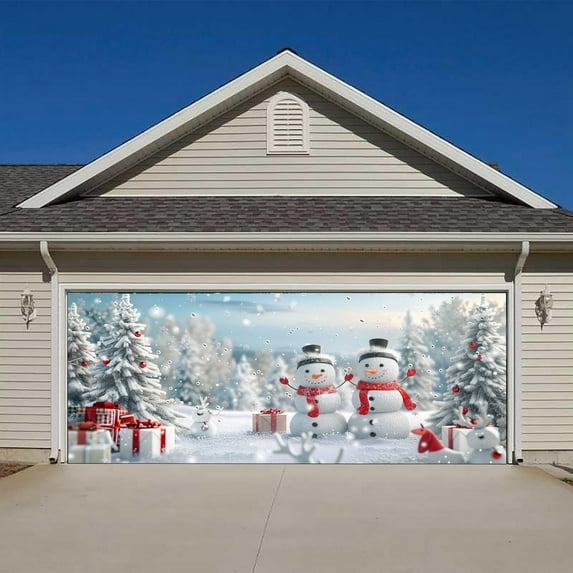 Large Merry Christmas Party for Festive Santa Photography and Holiday Garage Door Decorations 7x16 Feet