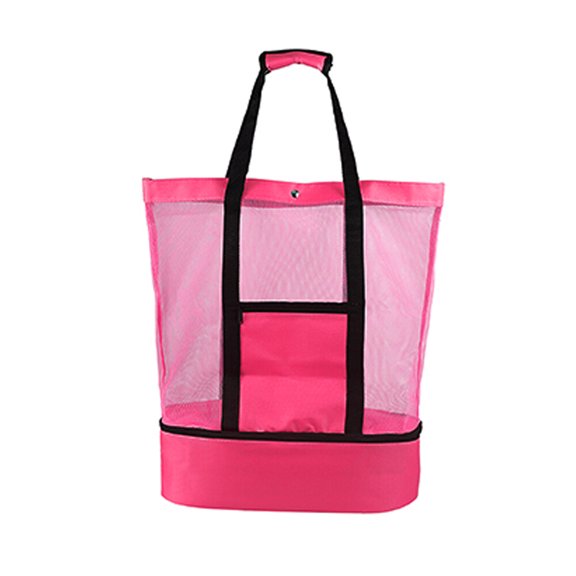 Large Mesh Beach Bag Tote Insulated Reusable Picnic Lunch Bag for Outdoor Camping