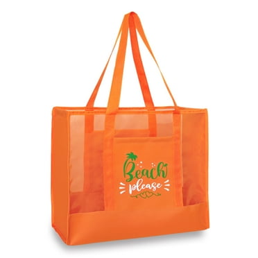 Hsmyank Bag by Hsmyank Unisex 600D Polyester and Nylon Mesh Beach Bags, Orange