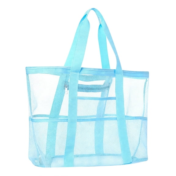 Large Mesh Beach Tote Convenient Storage For Camping Family Trips Shopping Reusable Sports Bag