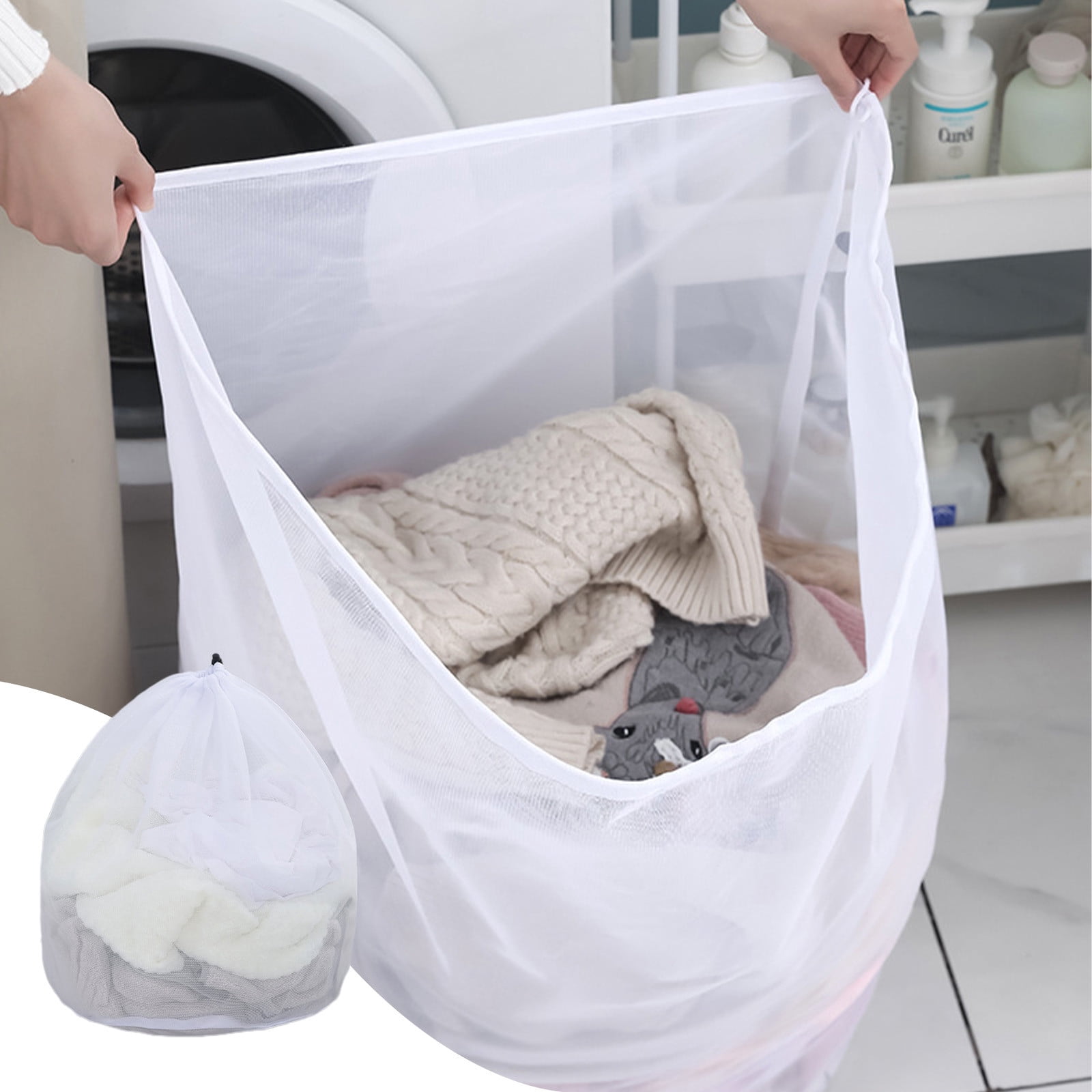 Large Mesh Laundry Bags with Drawstring for Delicates, Bra and Sweater ...