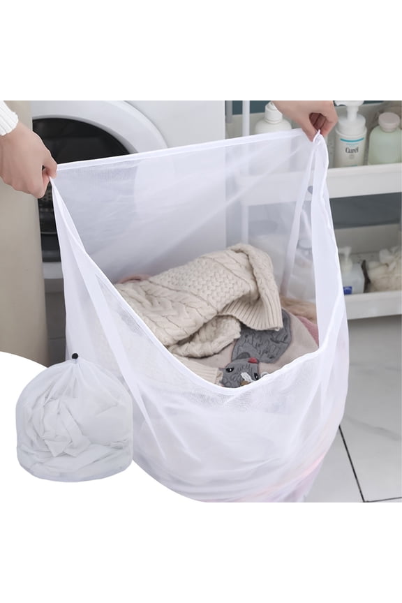 Large Mesh Laundry Bags with Drawstring, Delicates Bra Sweater Protector for Washing Machine, Set of 3 Reusable Organizer Bags in Multiple Sizes