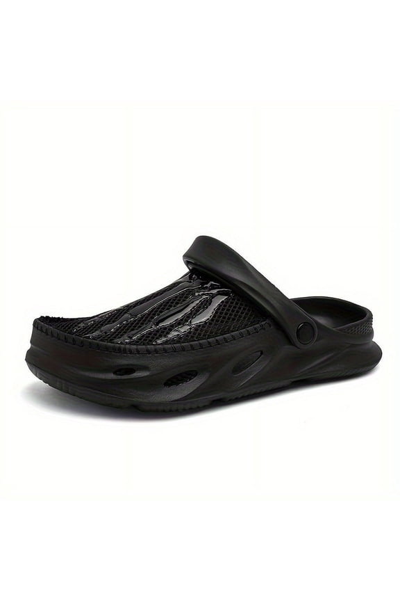 Large Mesh Shoes with Perforated Design | EVA Material, Slip-On Closure, All-Season, Solid Color Pattern