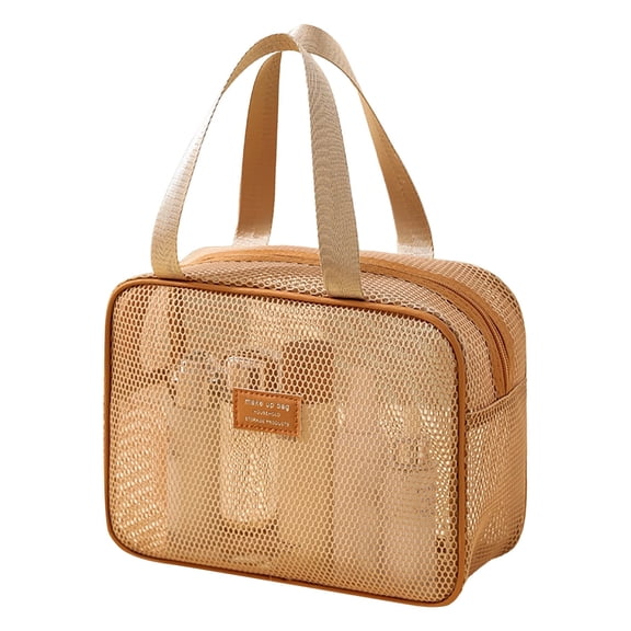 Large Mesh Cosmetic Bag Travel Organizer for Toiletry and Makeup Storage Durable and Multifunctional Pouch for Brushes and Accessories