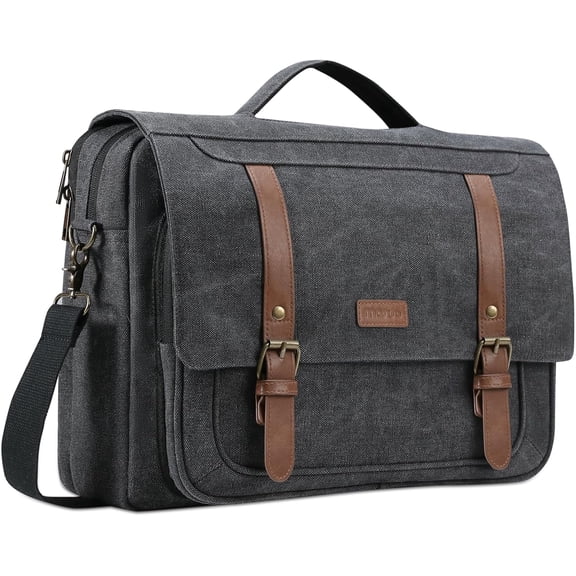 Large Messenger Bag for Men, 15-15.6 inch Computer Laptop Bags Work Travel Business, body Satchel Briefcase Shoulder Handbag Bookbag College Teacher Office, Space Gray