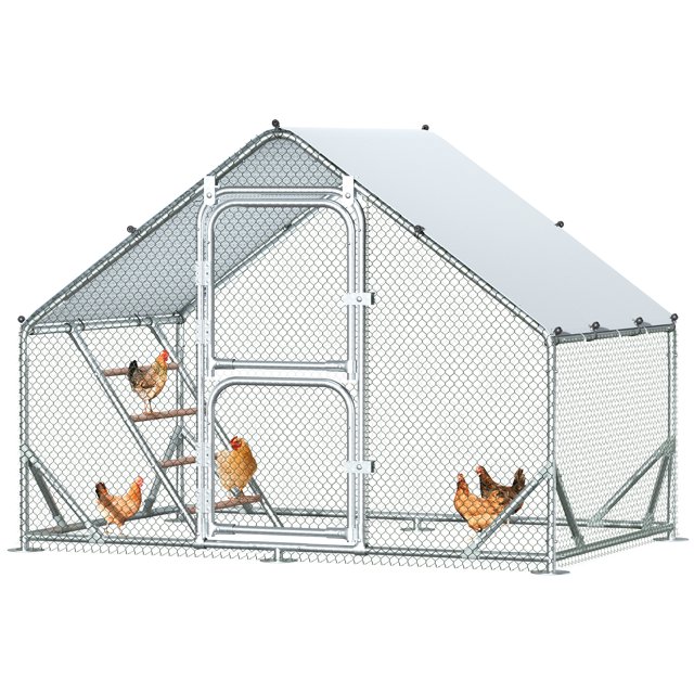 Large Metal Chicken Coop, SACVON Chicken Cage Hen House with Waterproof