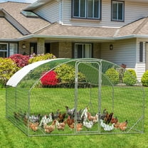 Large Metal Chicken Coop Upgrade Tri-Supporting Wire Mesh Chicken Run, with Waterproof Cover for Duck Rabbit House Outdoor and Backyard, Farm, Cage Poultry Pen