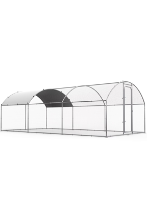 Large Metal Chicken Coop Upgrade: Tri-Supporting Wire Mesh Run with High Quality & UV-Blocking Cover - Perfect for Chickens, Ducks, and Rabbits - Outdoor Sturdy Design for Farm or Backyard Us