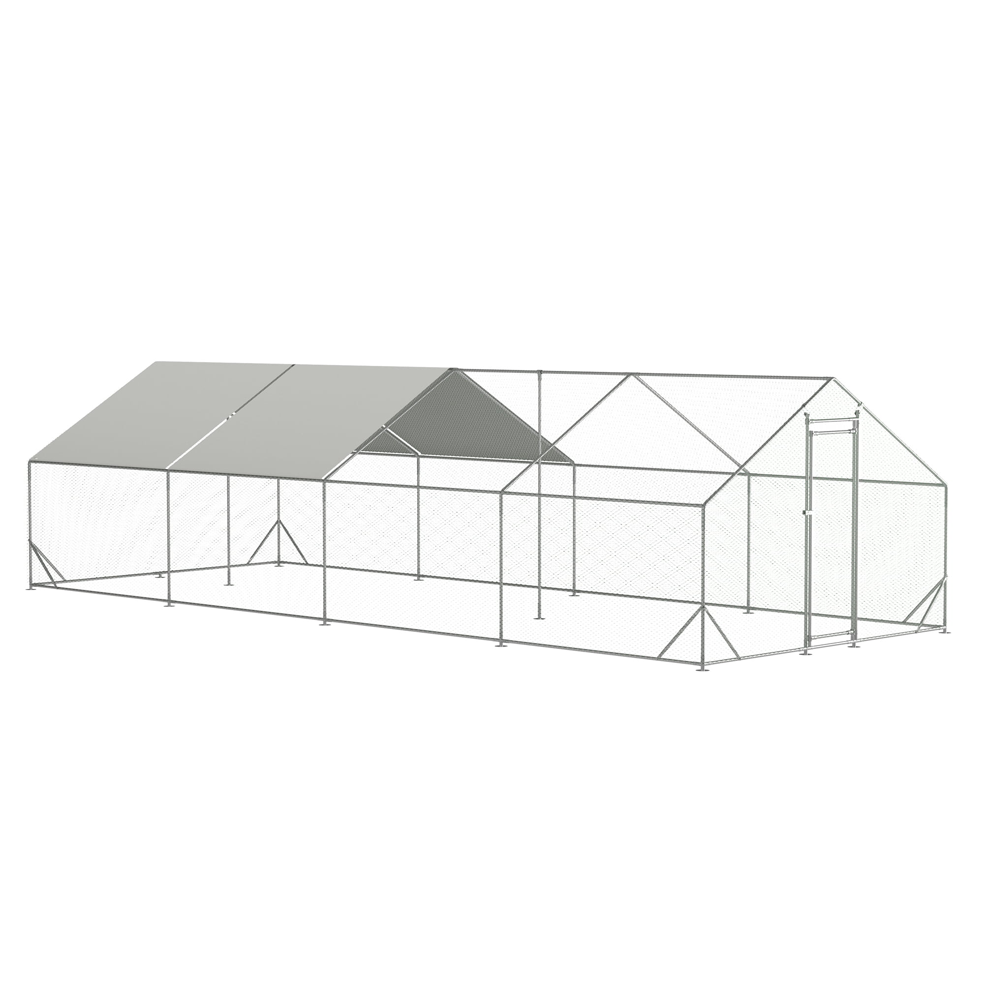 Large Metal Chicken Coop, Walkin Chicken Run,Galvanized Metal Poultry