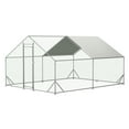 thumbnail image 1 of Large Metal Chicken Coop, Walk-in Chicken Run, Galvanized Wire Poultry Chicken Hen Pen Cage, Rabbits Duck Cages with Waterproof and Anti-Ultraviolet Cover for Outside(10' L x 13' W x 6.56' H), 1 of 8