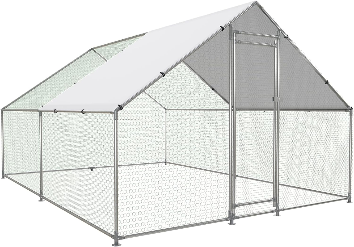 Large Metal Chicken Coop Walk-in Poultry Cage with Water-Resident and ...