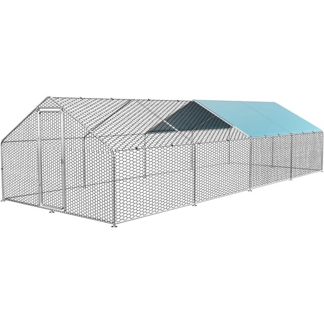 Large Metal Chicken Coop for 610 Chickens,Chicken Run for Yard with