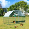 thumbnail image 1 of Large Metal Chicken Walk-in Chicken Run, Galvanized Wire Poultry Chicken Hen Pen Cage, Rabbits Duck Cages withAnti-Ultraviolet Cover for Farm, Backyard(9.5’x6.5’x6’), 1 of 9