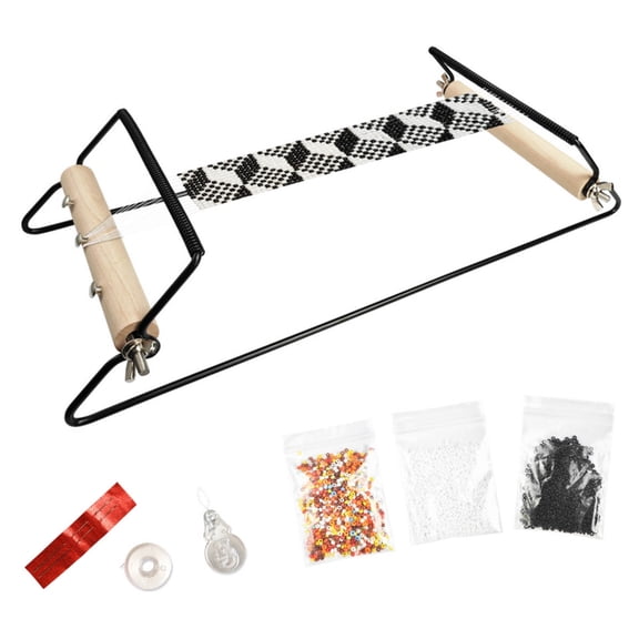 Large Metal Frame Beading Machine Durable DIY Beads Loom Jewelry Weaver for Unique Bracelets Beaded Accessories