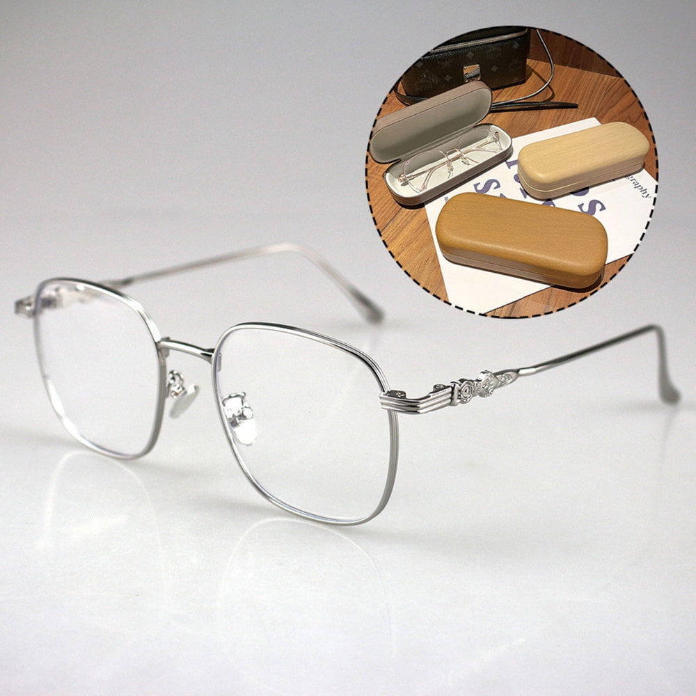 Large Metal Frame Flat Mirror Glasses Anti Reflective Transparent