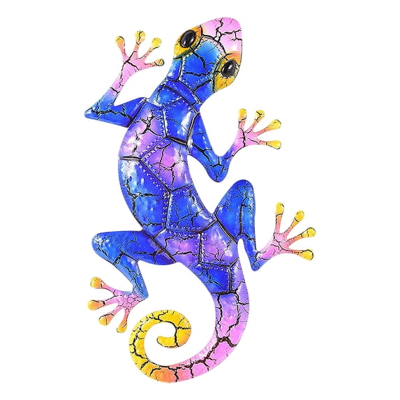Large Metal Gecko Wall Art for Outdoor Fence and Patio Decor, 2-Pack Lizard Wall Decorations with Hook Back for Easy Hanging