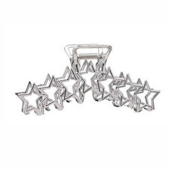 Large Metal Hair Claw Clips Nonslip Silver Hollow Star Pentagram Hair Claws Hair Hair Long For Women Styling Curly Thick Clamps