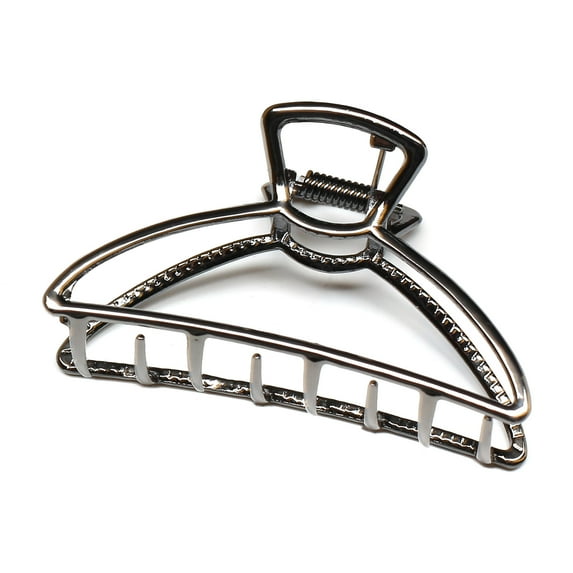 QinGoo Medium Metal Hair Claw Clip for Women Hair Friendly Accessory, 1 Count, 3.15 Inch, Black