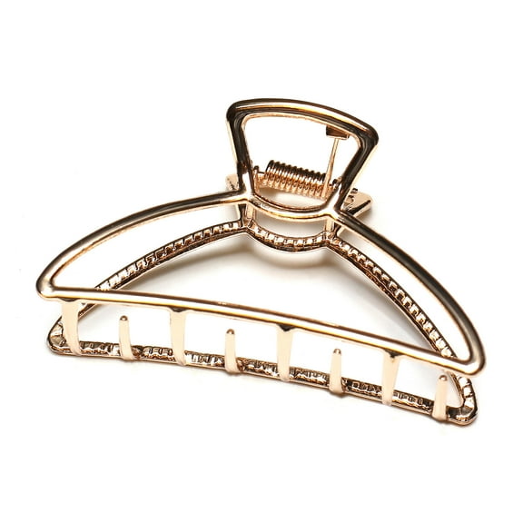 QinGoo Medium Metal Hair Claw Clip for Women Hair Friendly Accessory, 1 Count, 3.15 Inch, Rose Gold