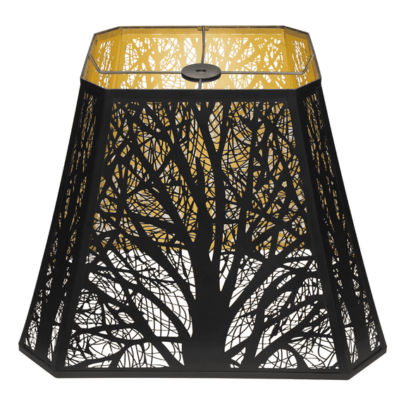 Large Metal Lampshade for Table Lamp, AEELLEEA Black Rectangle Lamp Shades for Floor Lamp Cover, Bell Lampshade (Spider) 9" x 16" x 12.25" H