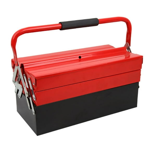 Large Metal Tool Box Heavy Duty Cantilever 3 Tier Portable Traditional Style Tool Case Organiser For Builders Handy Men