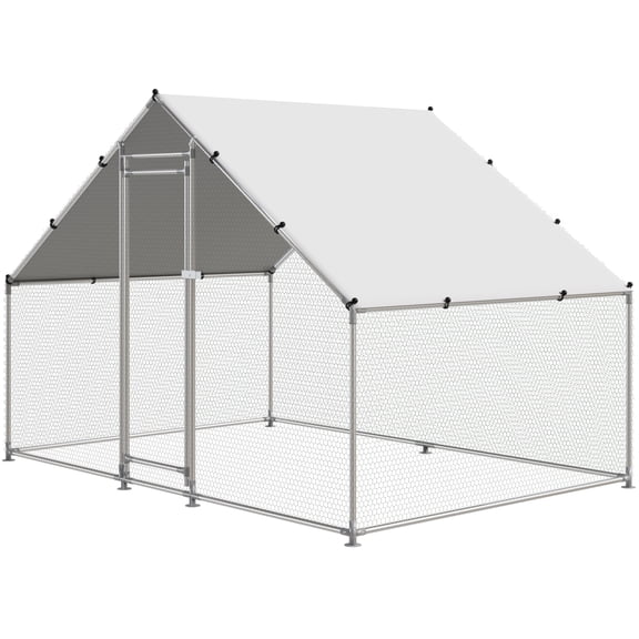 Large Metal Walk-in Chicken Coop with Waterproof And UV-proof Cover, Cages That Can Keep Chickens, Ducks, Geese, Rabbits And Other Small Animals