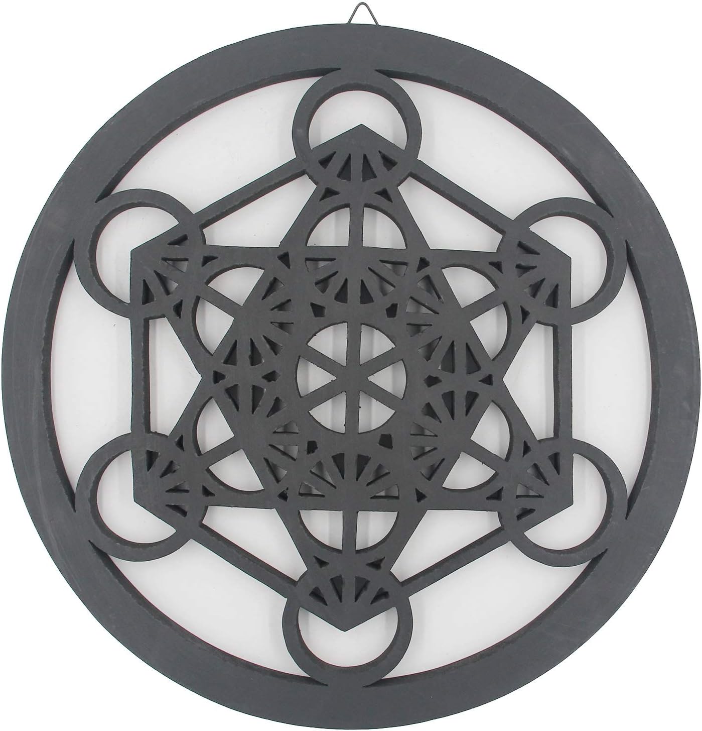 View of Large Metatron Cube Sacred Geometry Handcrafted Wooden Wall Hanging Art ...