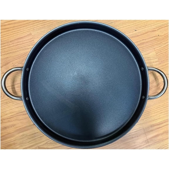 Large Mexican Style Nonstick Wok Comal Cazo Griddle Fryer Chicharron Deep Fry Pan Aluminum For Carnitas Panza Abajo 19.5" Paella Non Stick Coating Round With Handles