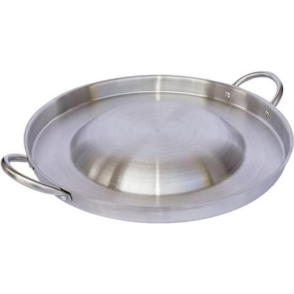 Large Mexican Style Wok Comal Cazo Griddle Fryer Chicharron Deep Fry Pan Stainless Steel For Carnitas Panza Abajo 21.5" Paella Belly Up