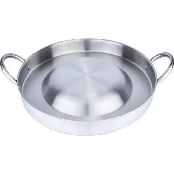 Large Mexican Style Wok Comal Cazo Griddle Fryer Chicharron Deep Fry Pan Stainless Steel For Carnitas Panza Abajo 21.5"X4" Paella Belly Up