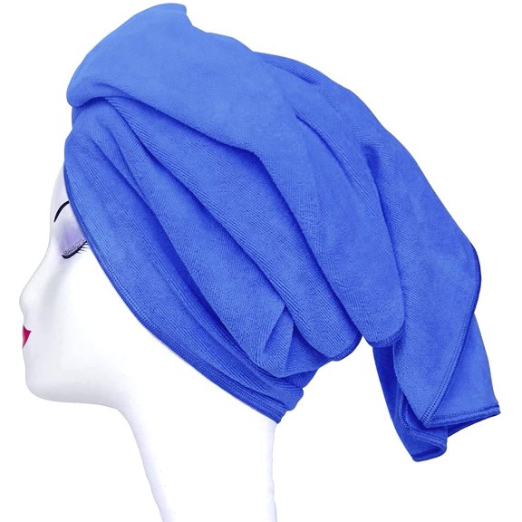 Large Microfiber Hair Towel for Curly Hair 23.6''x47'' Anti Frizz Hair Wrap Super Absorbent Curly Hair Drying Towel Large Multifunction Towel for Bath Spa Makeup, S.Blue