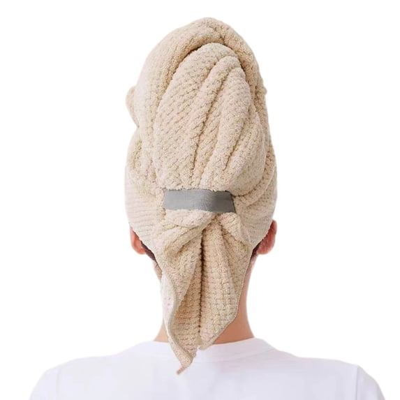 Large Microfiber Hair Towel Wrap for Women, Anti Frizz Hair Drying Towel with Elastic Strap, Fast Dry | Super Absorbent | Quick Dry Hair Turban for Wet, Curly, Long & Thick Hair