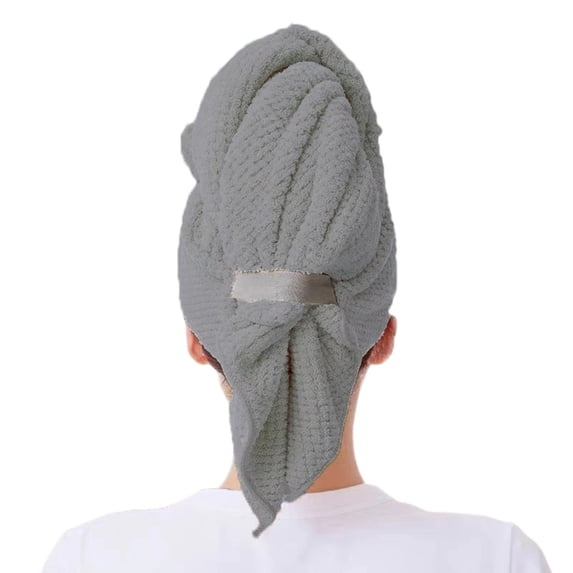 Large Microfiber Hair Towel Wrap for Women, Anti Frizz Hair Drying Towel with Elastic Strap, Fast Dry | Super Absorbent | Quick Dry Hair Turban for Wet, Curly, Long & Thick Hair