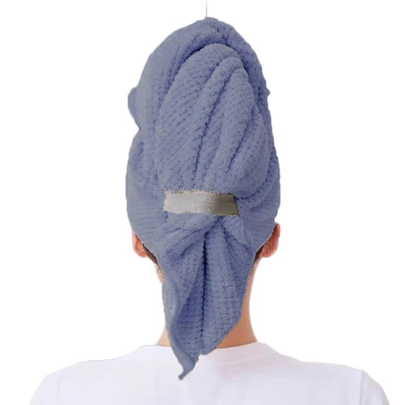 Large Microfiber Hair Towel Wrap for Women, Anti Frizz Hair Drying Towel with Elastic Strap, Fast Dry | Super Absorbent | Quick Dry Hair Turban for Wet, Curly, Long & Thick Hair