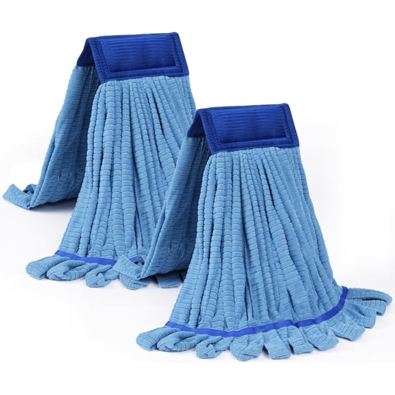 Large Microfiber Tube Mop Heads,Heavy Duty Mop ,Highly Absorbent,Commercial Mop Replacement,Wet Mop Heads Replacement,for Hardwood, Tile, Laminate Floors (Blue)