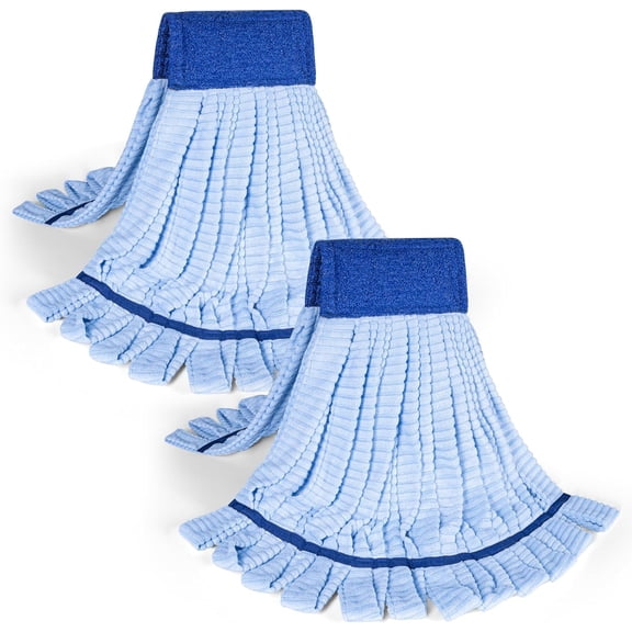 Large Microfiber Tube Mop Heads,Tube Wet Mop Refill (6 inch),Blue Heavy Duty Industrial Wet Mop Head Refill, Highly Absorbent,Commercial Mop Head Replacement,Machine Washable,Hardwood Floors(2)