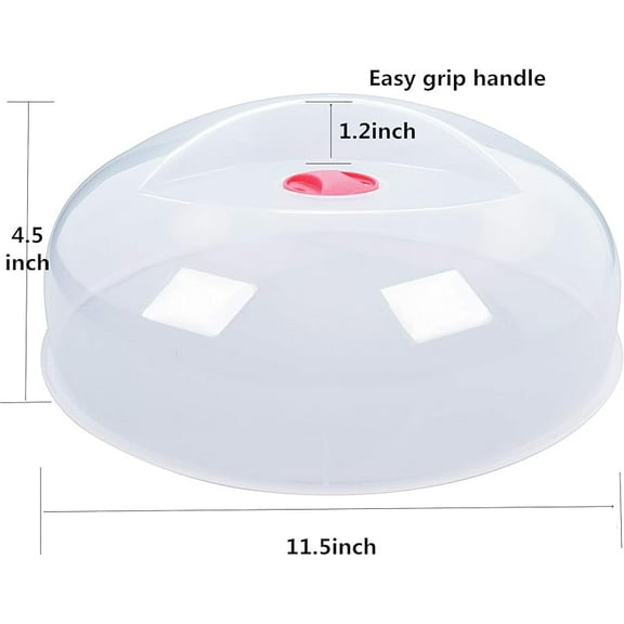 Large Microwave Cover for Food Easy Grip Microwave Splatter Cover Guard Lid with Steam Vent and BPA Free & 11.5 Inch, Dishwasher Safe