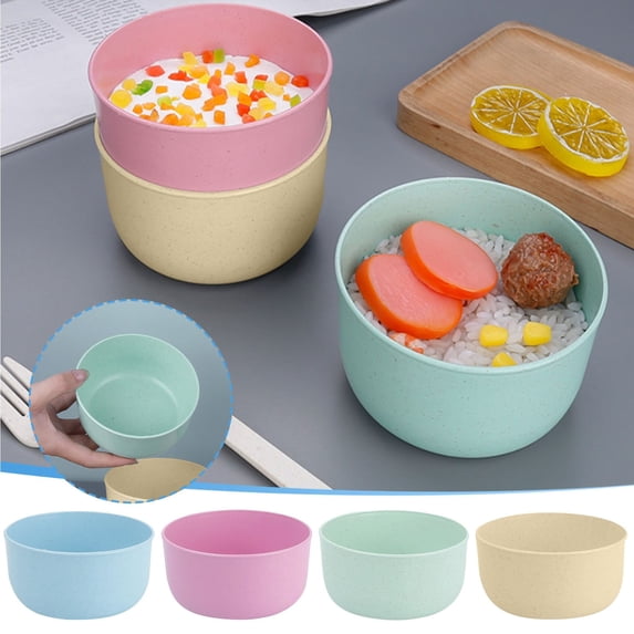 Large Microwave & Dishwasher Safe Plastic Cereal Bowl, Deep Design, for Rice, Soup, Salad, Durable Lightweight Bowl, Healthy Material, for Daily Home Kitchen Use, Easter Gifts, 5*2in, Pink