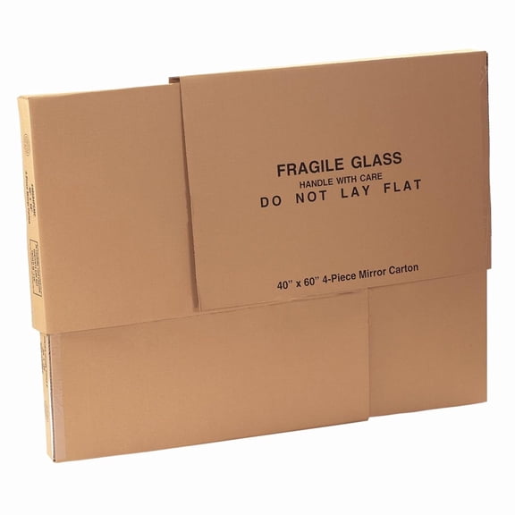 Large Mirror Box 40"L x 3.5"W 60"H (1-Pack), Cardboard Boxes Perfect for Moving, Storing, Packing & Shipping, Ideal TV's, Picture Frames, Mirrors Art