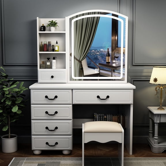 Large Mirror Vanity Set / For a Star - like Makeup Experience / Elegant Design for Gifts