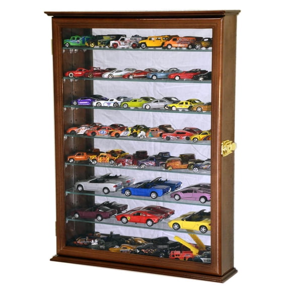 Large Mirrored Back 1/64 Diecast / Matchbox Train Display Case Cabinet