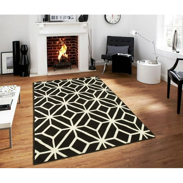 Walmart Exclusive: Large 8x11 Black Moroccan Trellis Modern Area Rug ...